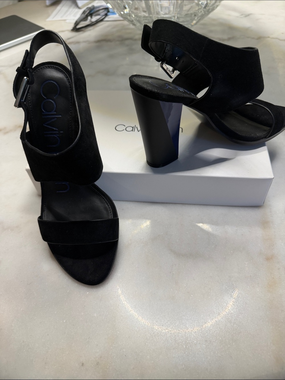 Suede Calvin Klein sandal